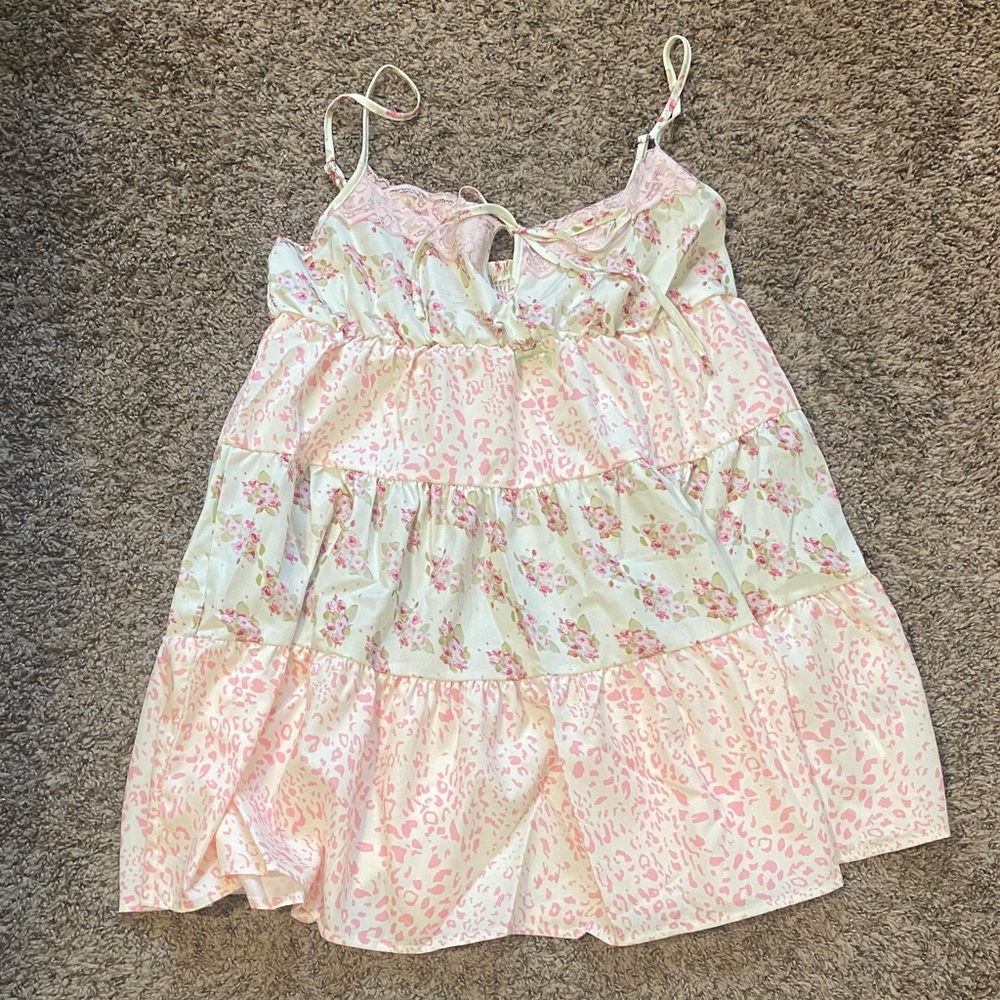 ☀️ Floral Tiered Pink & Mint Sundress
